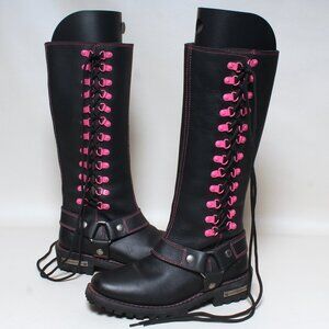 Womens Milwaukee Leather Black Harness Boots Size 6.5 MBL9367 Motorcycle Boot